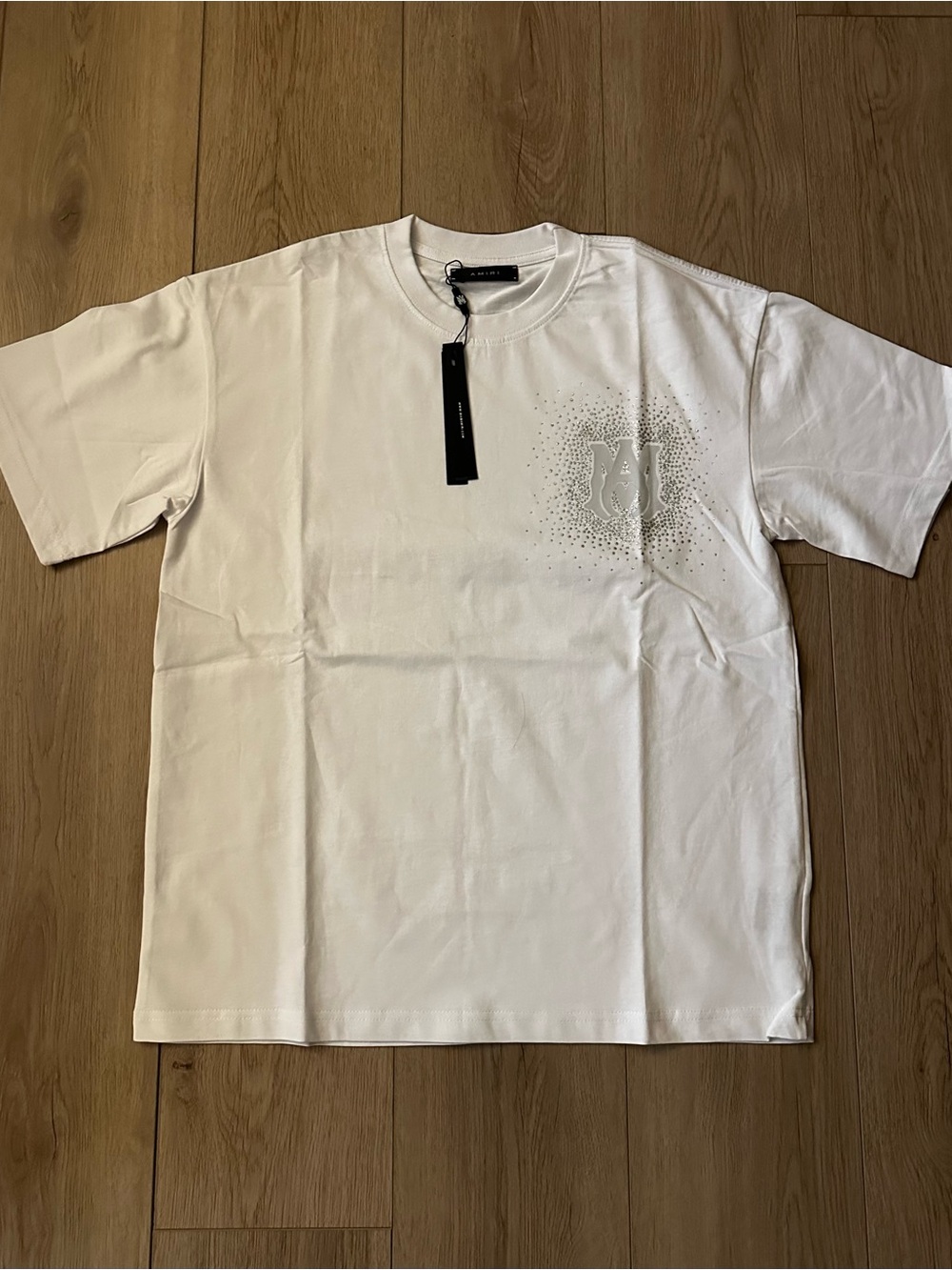 AMIRI White Short Sleeve Crewneck T-Shirt with Subtle Chest Graphic